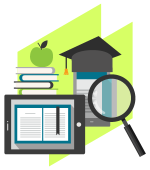 boeken met vergrootglas