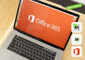 laptop met zichtbaar Microsoft 365 open