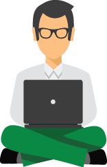 elements website-02 man volgt een online cursus opleiding leraren via e-learning