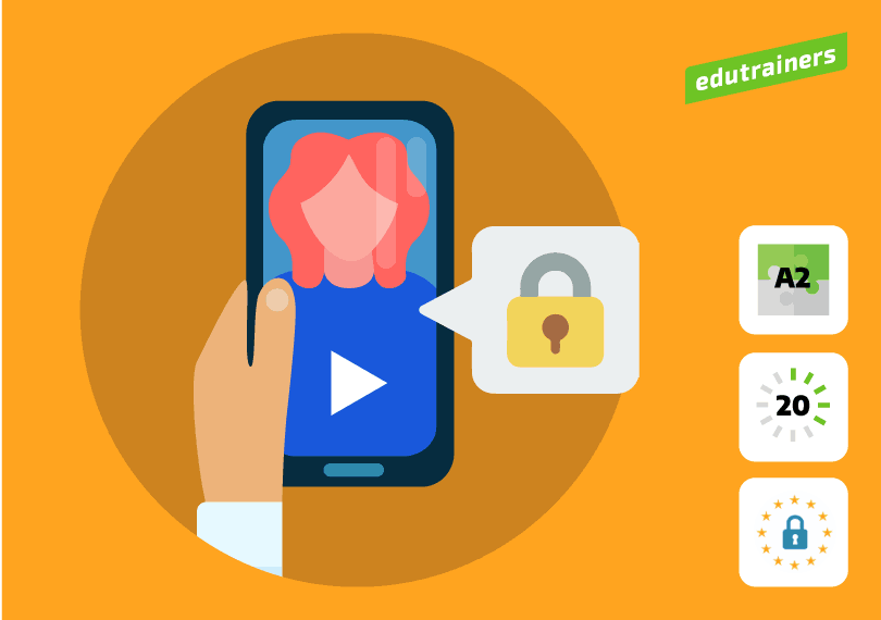 smartphone met video en een slot icoontje