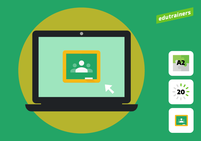 laptop met google classroom logo