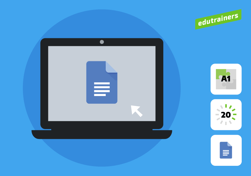 laptop met google docs logo