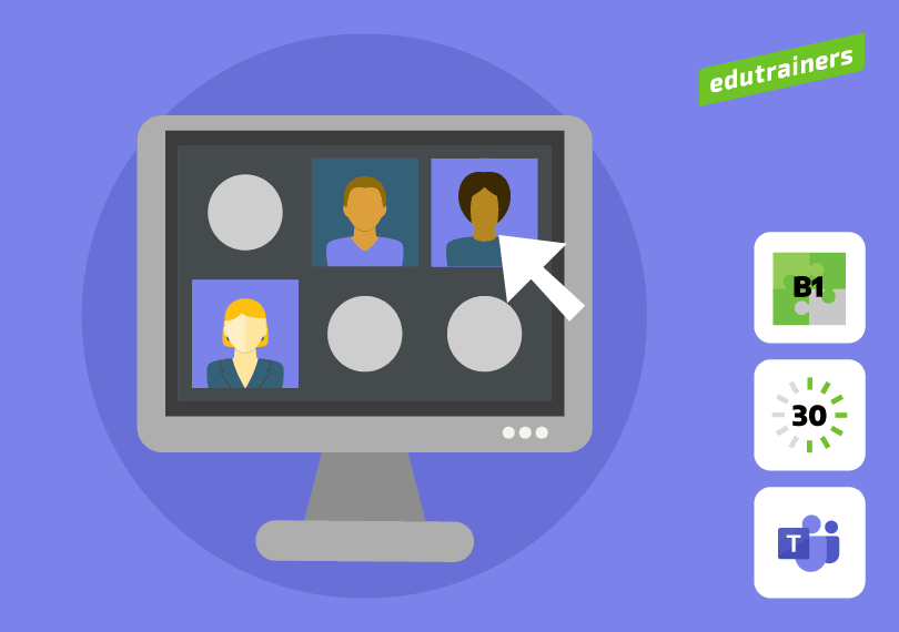 Groep met mensen in online meeting