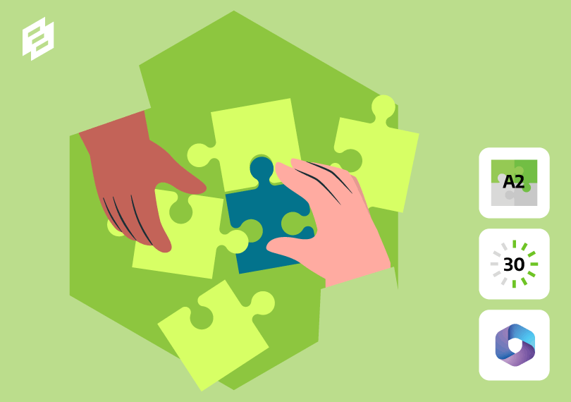 2 handen leggen een puzzel
