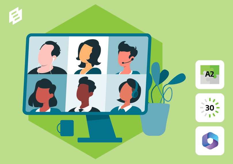 Groep met mensen in online meeting