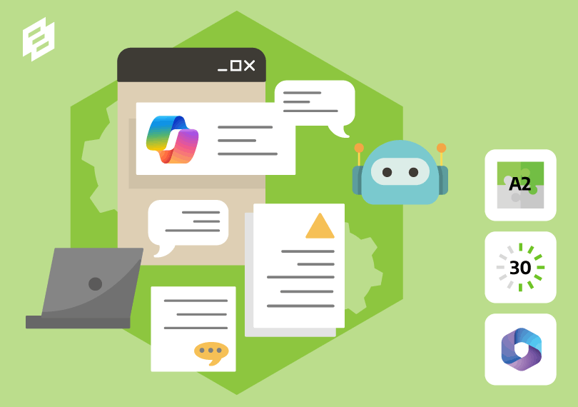laptop copilot logo en robot logo chat