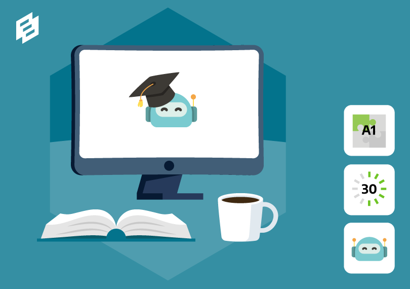 computer met robot logo