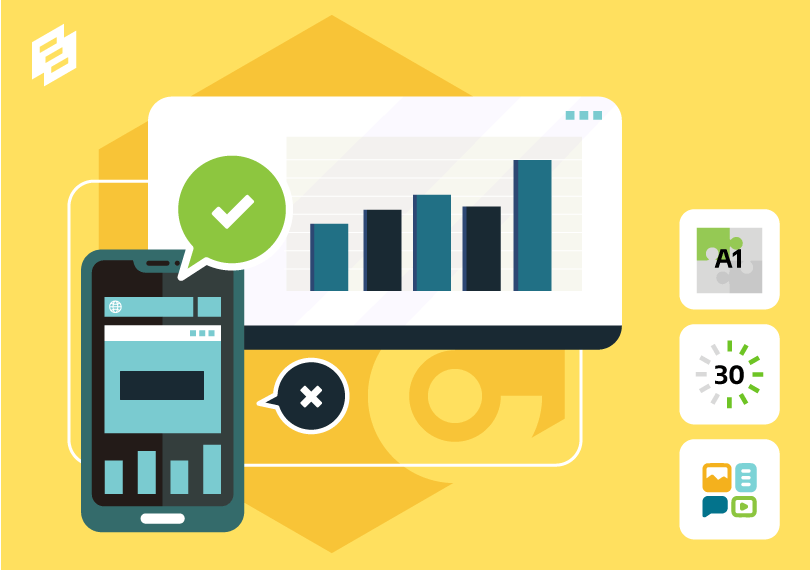 smartphone met grafiek op achtergrond