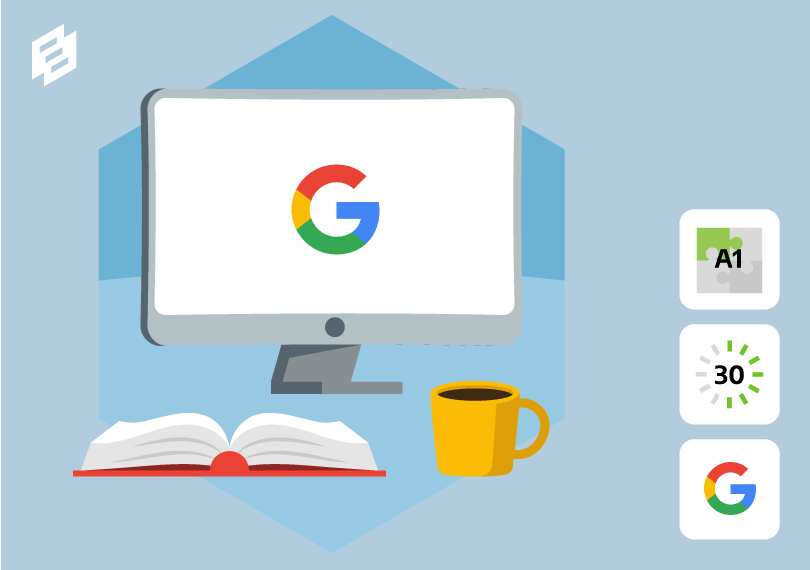 Computer met Google logo