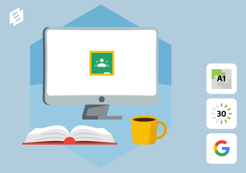 Computer met Google Classroom logo