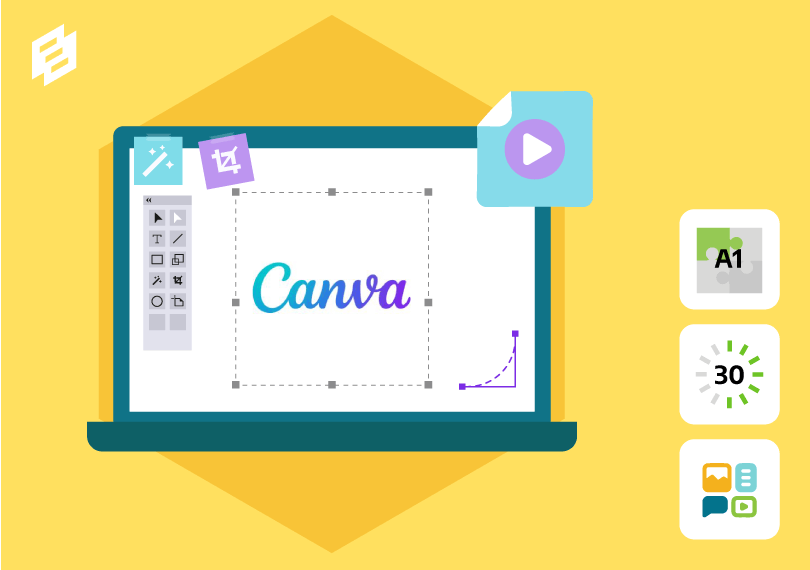 laptop met canva logo