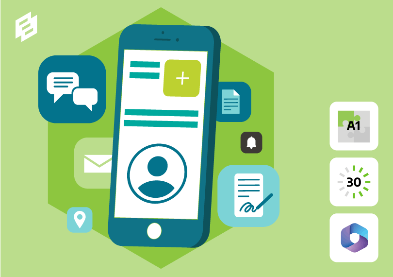 smartphone met iconen errond